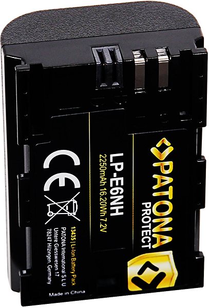 Fényképezőgép akkumulátor PATONA a Canon LP-E6NH 2250mAh Li-Ion Protect EOS R5/R6 készülékhez ...