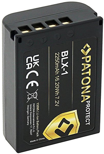 Fényképezőgép akkumulátor PATONA akkumulátor Olympus BLX-1 2250mAh Li-Ion Protect OM-1 készülékhez ...
