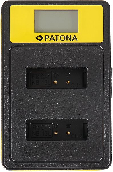Nabíječka baterií fotoaparátů a videokamer PATONA pro Dual Canon NB-13L s LCD,USB ...
