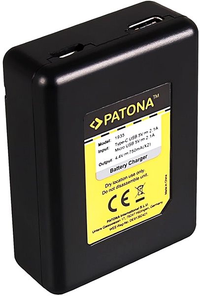 Fényképezőgép és kamera akku töltő PATONA Dual GoPro Hero 5/6/7 + 2 x 1250mAh akkumulátor ...