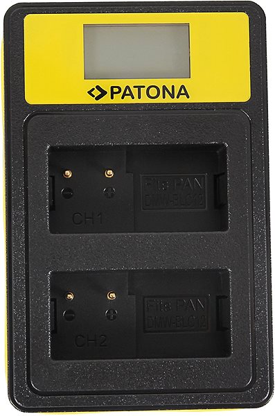 Nabíjačka batérií fotoaparátov a videokamier PATONA pre Dual Panasonic DMW-BLC12 E s LCD, USB ...