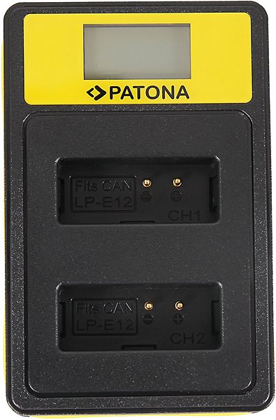 Nabíjačka batérií fotoaparátov a videokamier PATONA pre Dual Canon LP-E12 s LCD, USB ...