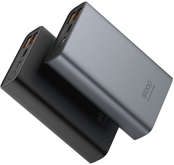 Power bank Eloop E36 12000mAh Quick Charge 3.0+ PD (18W) Grey Oldalnézet