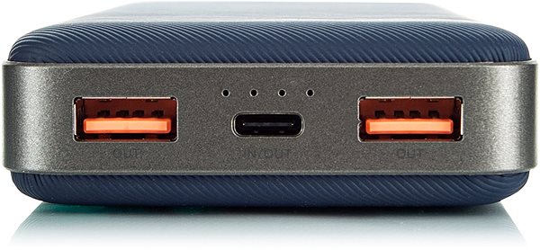 Powerbank Eloop E38 22000 mAh Schnellladung 3.0 + PD (18 W) Blau Anschlussmöglichkeiten (Ports)