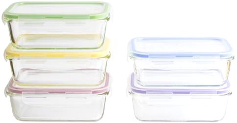 Dosen-Set Pebbly PKV-5SRB Vorratsdosen-Set aus Glas mit Deckel ...