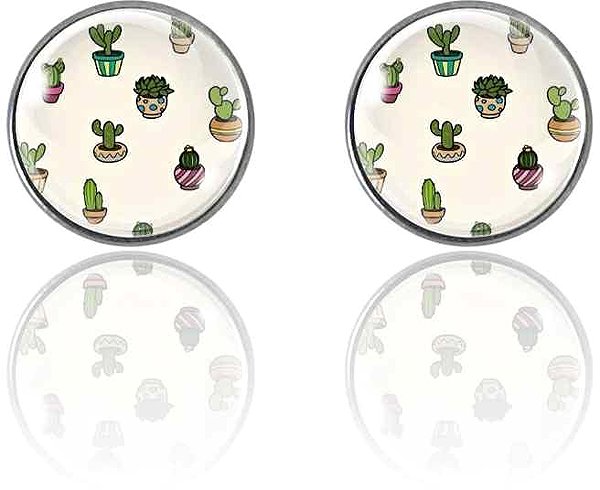 Peckové náušky Surgical Steel Earrings 14mm, Cute cactus.