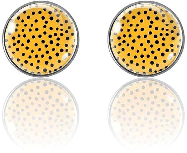 Surgical steel stud earrings 14mm, Meda dots.
