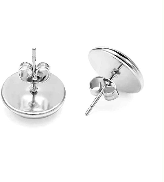 Surgical Steel Stud Earrings 14mm, Leopard Mint.