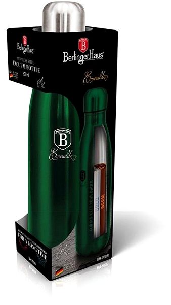 Thermos BERLINGERHAUS stainless steel bottle, 0,5 l, Emerald Collection ...