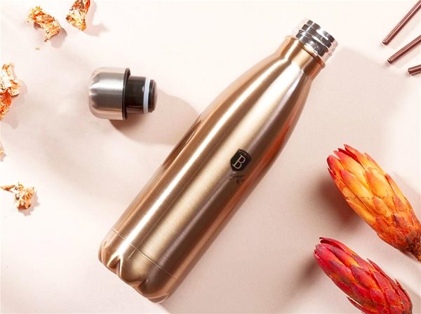Thermos BERLINGERHAUS Stainless steel bottle, 0,5 l, Rosegold Metallic Line ...