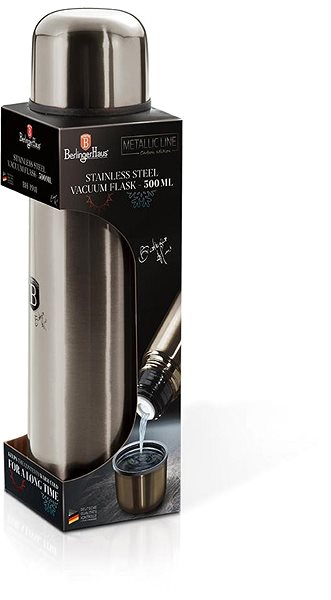 Thermos BERLINGERHAUS stainless steel 0,5 l, Carbon Metallic Line ...