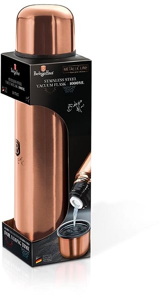 Thermos BERLINGERHAUS stainless steel 1 l, Rosegold Metallic Line ...
