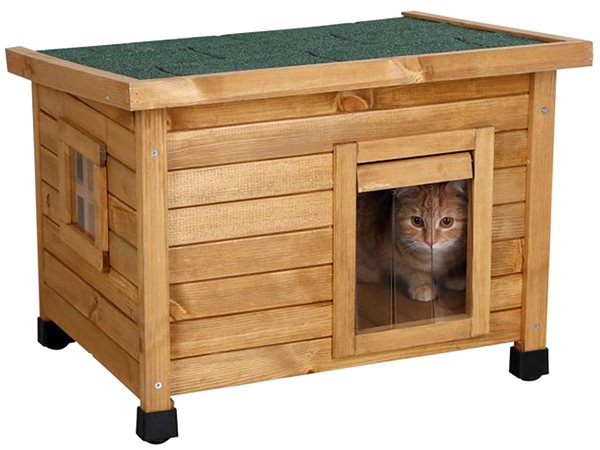 Pelech Kerbl Drevená búda pre mačky Rustica, 57 × 45 × 43 cm ...