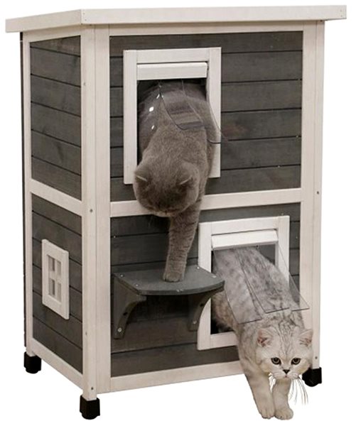 Pelíšek Kerbl Dvoupatrová bouda pro kočky Family, 57 × 55 × 80 cm ...