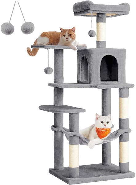 Cat scratching post FEANDREA Cat scratching post 143 cm multi-tiered gray.