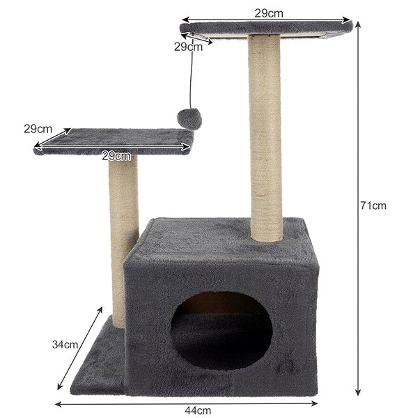 Purlov cat scratching post 21712 Cat scratching post 71 cm grey .