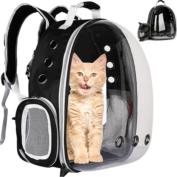 Purlov dog backpack 23309 Transport backpack for dogs and cats black .