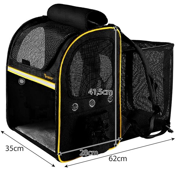 Purlov dog backpack 23185 Transport backpack for dogs and cats, black .