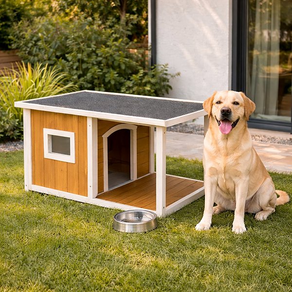 DOCHTMANN Wooden Modern Dog Kennel 98 × 58 × 58cm.