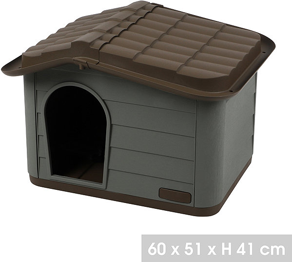 DOCHTMANN Dog Kennel Grey-Brown Plastic 60 × 51 × 41cm.