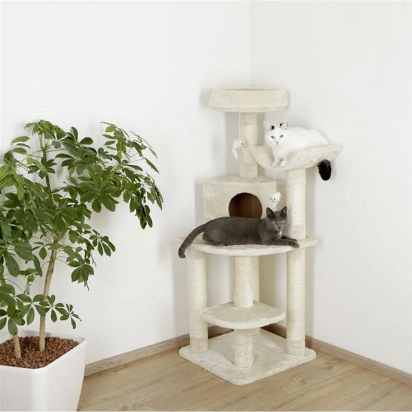 Kerbl Zirkonia corner cat scratching post 50 × 50 × 130 cm, beige .