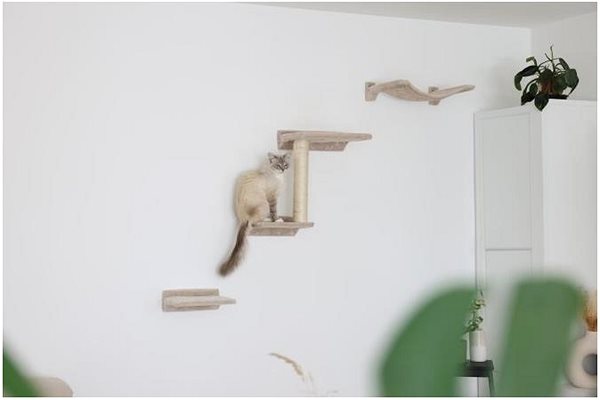 Kerbl Zugspitze cat scratching post, wall mounted set, beige, 5 pcs.