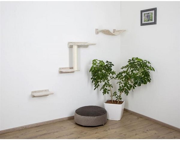 Kerbl Zugspitze cat scratching post, wall mounted set, beige, 5 pcs.
