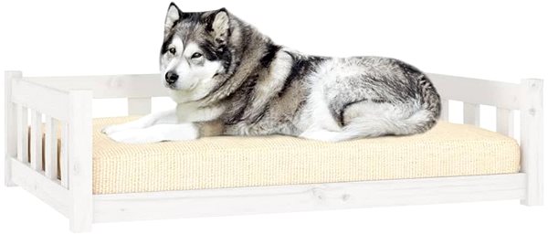 Pelech SHUMEE Pelech pre psov biely 105,5 × 75,5 × 28 cm masívna borovica ...