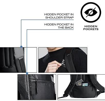 Laptop hátizsák XD Design Bobby Urban Lite anti-theft backpack 15.6 fekete Jellemzők/technológia