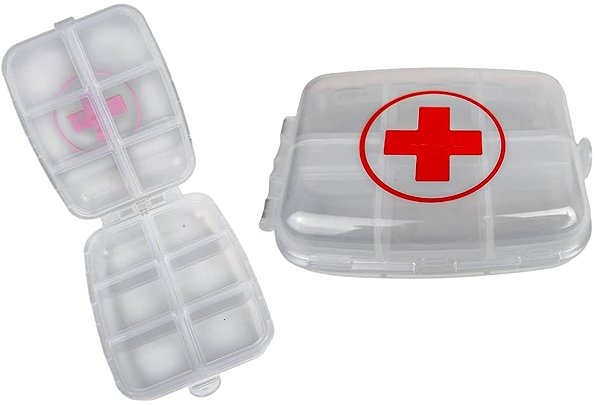 PLASTIC FORTE Two-Part Pill Organiser 10×14×2cm.