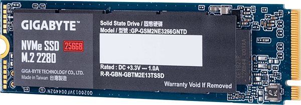 SSD meghajtó GIGABYTE NVMe 256GB SSD Képernyő