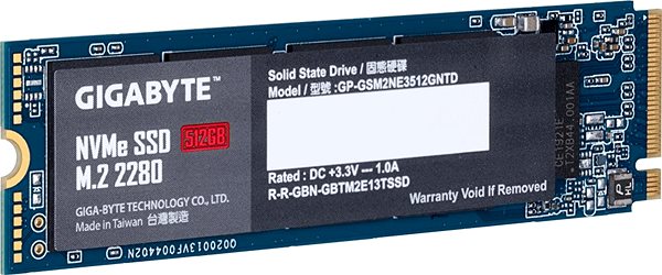 SSD disk GIGABYTE NVMe 512GB SSD Screen