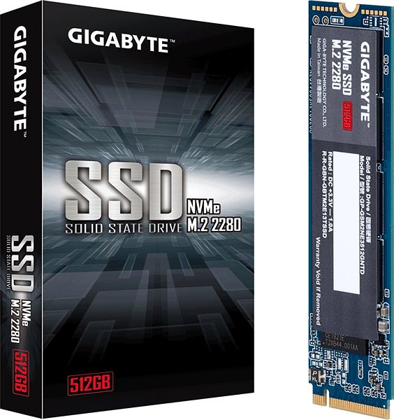 SSD-Festplatte GIGABYTE NVMe SSD 512GB Verpackung/Box