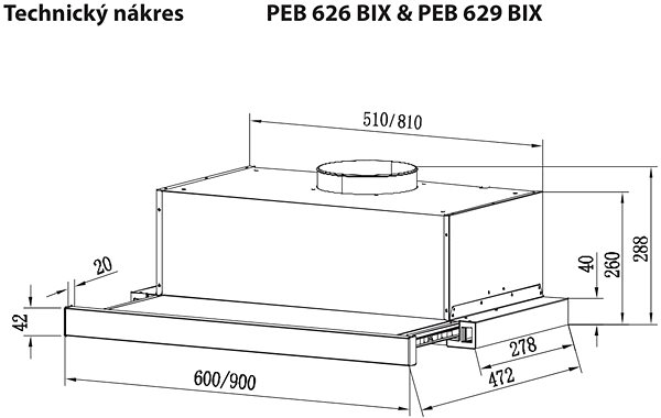 Extractor Hood PHILCO PEB 629 BIX Technical draft