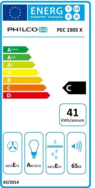 Extractor Hood PHILCO PEC 1905 X Energy label