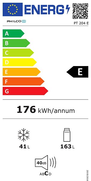 Refrigerator PHILCO PT 204 E Energy label
