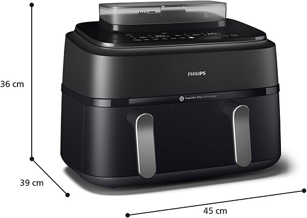 Philips 5000 Steam DualBasket Hot Air Fryer NA550/00 .