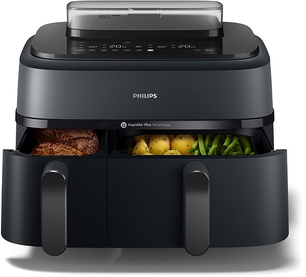 Philips 5000 Steam DualBasket Hot Air Fryer NA550/00 .