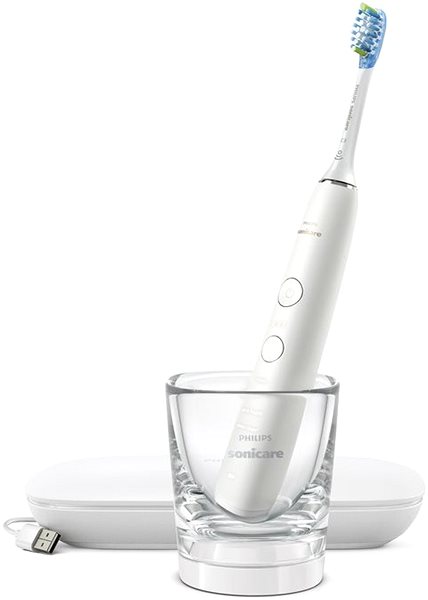 Electric Toothbrush Philips Sonicare DiamondClean Smart, Black and White HX9912/18 Lateral view