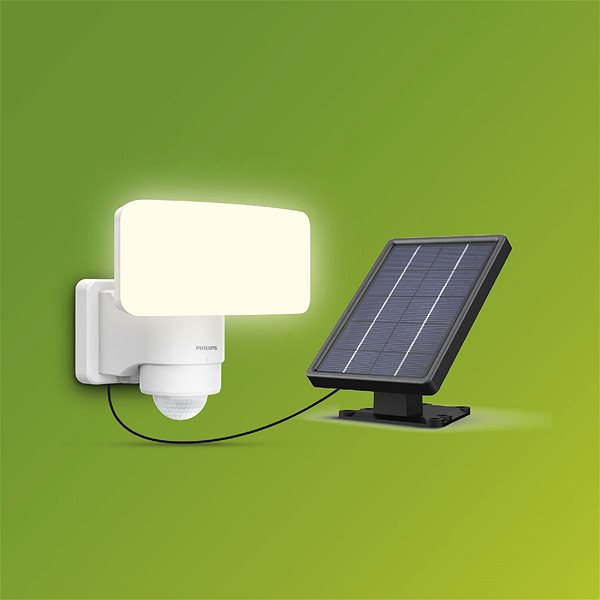 LED Reflector Philips Tylus Security solar LED spotlight with sensor 6 W, 1000/50 lm, 3000 K, IP44, white ...