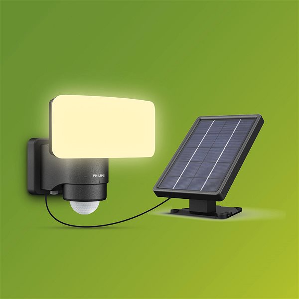 LED Reflector Philips Tylus Security solar LED spotlight with sensor 6 W, 1000/50 lm, 3000 K, IP44, black ...