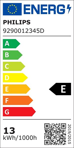 LED Bulb Philips LED 13-100W, E27 2700K, 2pcs Energy label
