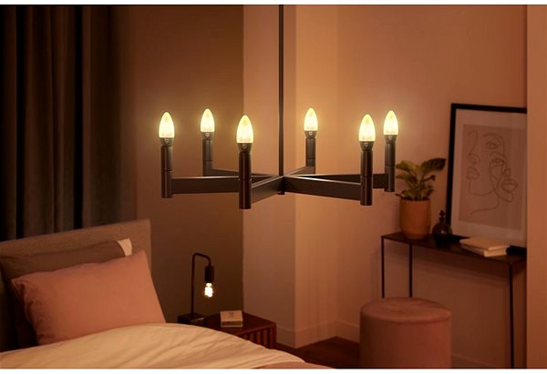 LED-Birne Philips Hue White 4.5W 550 Filament Kerze E14 - 2 Stück Lifestyle 2