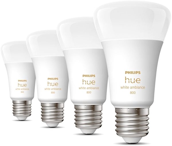 LED Bulb Philips Hue White Ambiance 6W 800 E27 4 pcs Screen