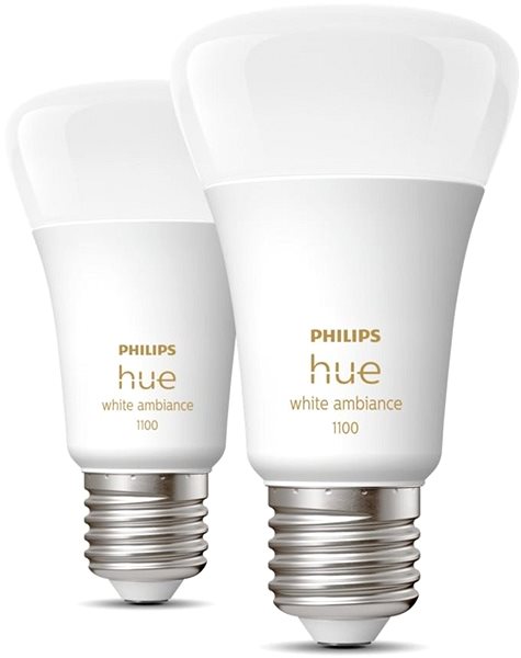 LED Bulb Philips Hue White Ambiance 8W 1100 E27 2 pcs Screen