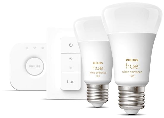 LED Bulb Philips Hue White Ambiance 8W 1100 E27 Promo Starter Kit Screen