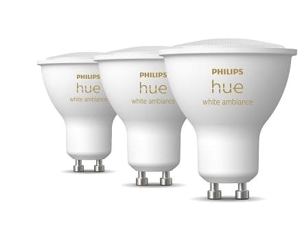 LED Bulb Philips Hue White Ambiance 4.3W 350 GU10 3 pcs Screen