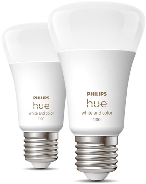 LED Bulb Philips Hue White and Color Ambiance 9W 1100 E27 2 pcs Screen
