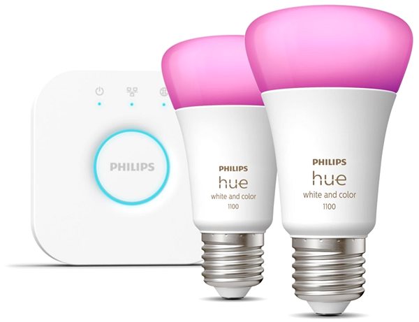 LED izzó Philips Hue White és Color Ambiance 9W 1100 E27 kis promóciós induló készlet + Philips Hue Tap Dial Switch ...