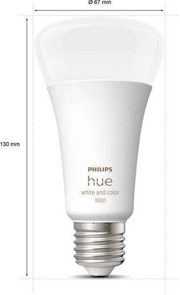 LED Bulb Philips Hue White and Color Ambiance 13,5 W 1600 E27 Technical draft